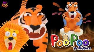 Tiger poo vs Lion pooㅣTiger poopㅣPoo Poo in natureㅣKBS Kids