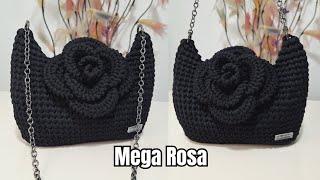 MEGA ROSE IN PINK CRAB STITCH IS THE EASY SOLUTION FOR THE PERFECT CROCHET BAG - SOPHIA BAG