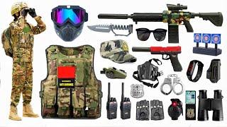 Special Police Weapons Toy set Unboxing-M416 guns, Gas mask, Glock pistol, Dagger