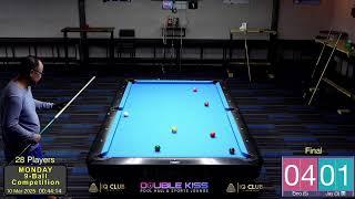 Double Kiss Pool Hall Pattaya, Monday 9 Ball Tournament (10/03/25)