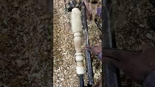 From Wood Block to Cot Leg – Amazing Lathe Skills! 🪵 #Woodturning