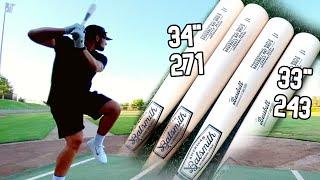 LONG & LIGHT vs SHORT & HEAVY - Wood Baseball Bat Reviews - 243 33/31 Uncupped vs 271 34/31 Cupped