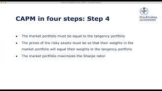 CAPM 1   The market portfolio