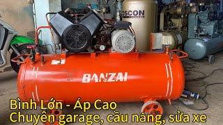 Banzai ÁP CAO 3hp - 220L dùng điện 1 pha sửa xe, garage, chăm sóc xe ô tô Lh 0909.038.178