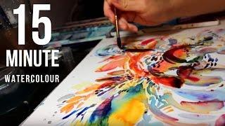 15 Min Real Time Watercolor Painting Session