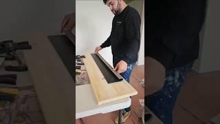 Bending vinyl plank to make stair nose #flooringinstallation #vinylflooring #diy