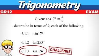 Trigonometry gr 12 exam questions