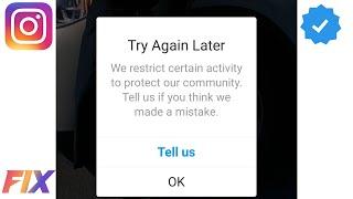 How to Solve Try again later error in Instagram| How to Fix Action Blocked on Instagram