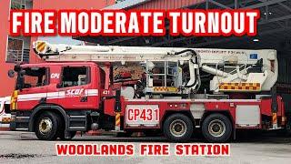 (SCDF) FIRE MODERATE TURNOUT !! CP431 COMBINED PLATFORM LADDER !!