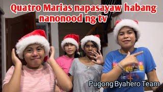 QUATRO MARIAS NAPASAYAW HABANG NANONOOD NG TV