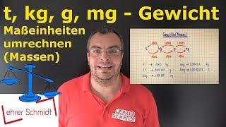 Maßeinheiten umrechnen | Gewicht | t, kg, g, mg (Massen umrechnen) | Lehrerschmidt