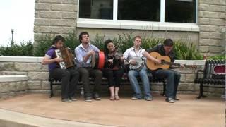 Goitse from Ireland performing on Floyd's Bench in Muskegon, Michigan