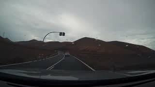 rainy drive from costa teguise back to playa blanca