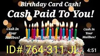 Birthday Card Cash Club Direct Mail Money Maker Mailing Postcards & Flyers. ID #  764-311 Jerry L