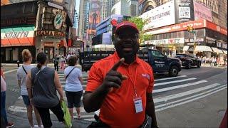 The hustling life of an African plus 4K views of Times Square, New York