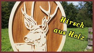 Hirsch aus Holz / Bild / Dekupiersägearbeit