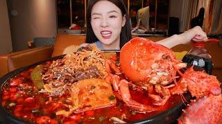 Homemade Maocai in Sichuan! Hairy Belly and Lobster Covered with Red Oil and Chili, Super Satisfying