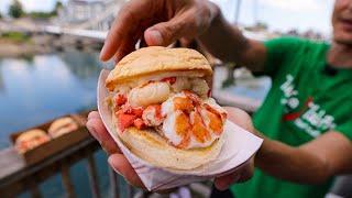 Amazing $25 LOBSTER BURGER!!  Best Lobster Roll Shacks in Maine (Part 2)!!