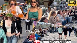 Nyhavn Harbour CopenhagenDenmark || 4K Walking tour || Street Food || Best Tourist Attraction