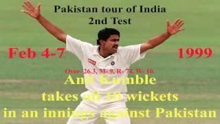 Anil Kumble takes all 10 Wickets in an Innings against Pakistan