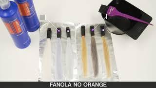 Fanola No Yellow and No Orange toning comparison swatches