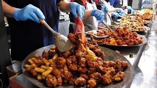 한달에 10톤 팔리는 역대급 닭강정? 줄서서 먹는 시장 닭강정, 새우강정 / Korean Fried Chicken " Dakgangjung " / Korean Street food