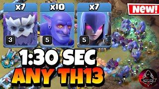 Th13 Yeti Bowler Witch Attack With 6 Bat Spell | Best Th13 Attack Strategy in Clash of Clans