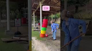 Giant Daruma Drop Challenge#KinoshitaFamily #4Sisters #DarumaDrop