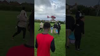 Helicopter Crash  at Lysaghts Park , Is It? #newport #Wales #helicopter #familyfunday