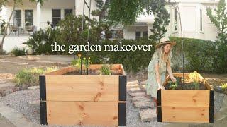 my dream garden makeover // full transformation on a budget + DIY raised planter beds