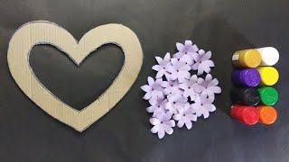 Flowers Wall hanging Heart Decor Craft ideas | Craft with paper for home decoration