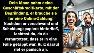 Dein Mann nahm deine Karte, verschwand mit Scheidungspapieren, und rief dann panisch zurück an.