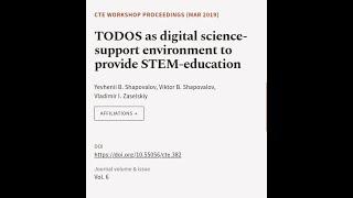 TODOS as digital science-support environment to provide STEM-education | RTCL.TV