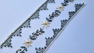 Border of Daisy Flowers - Border Embroidery - Easy Floral Ornament