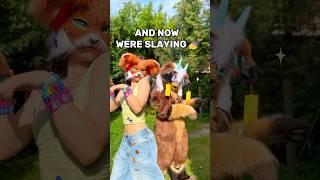 FURSUIT REVEAL? SAY HI TO MY SIS AND RATE THE COSTUME :33 #therian #furry #fyp #viral #fursuit #teen