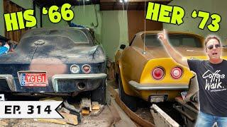 RESCUED: His and Hers ONE OWNER '66 and '73 Corvettes Stored for 49 YEARS!!