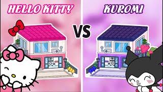 Aesthetic Neat Street Apartment   KUROMI vs HELLO KITTY ️ Toca Boca House Ideas | Toca Life World