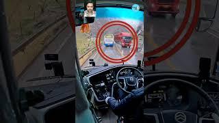️"Bus vs. Skidding Truck: A Rainy Day Incident!" ️ #RoadSafety #RainySeason