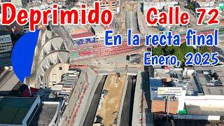 Deprimido Calle 72 en la recta final Metro de Bogotá Enero 2025