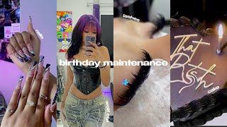 birthday maintenance vlog (new piercings, shag wig install, waxing, nails, lashes, shopping + more)