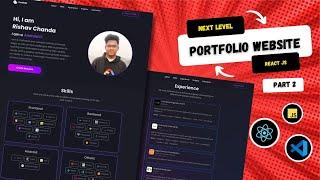 Part 2: Next Level ReactJs Portfolio Website (NEW 2023)  | ReactJs Beginner Project