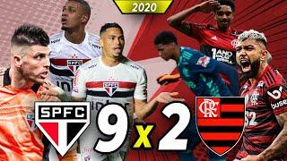 SÃO PAULO 9 x 2 FLAMENGO (Placar Agregado: Brasileirão + Copa do Brasil 2020) VEJA OS GOLS