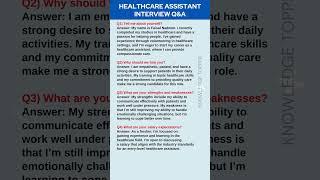 NHS Healthcare Assistant Interview Questions and Answers | Care Assistant Job Interview