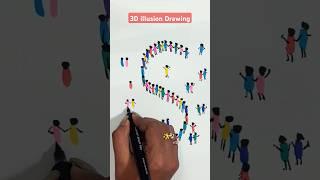 3D illusion Drawing, Comment Please #shorts #shortsfeed #3dillusion #youtubeshorts #trending #yt