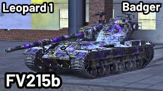 FV215b, Leopard 1,  Badger | WOT Blitz Pro Replays