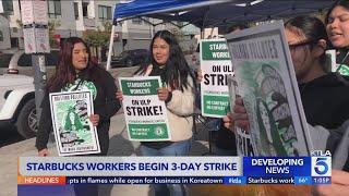 Starbucks workers begin 3-day strike