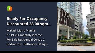 Ready For Occupancy Discounted 38.00 sqm 2-bedroom Residential Condo Rent-to-own in Makati