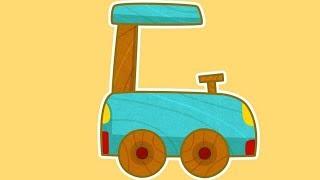 Coches de juguete. El pequeño valiente. Dibujos para niños.