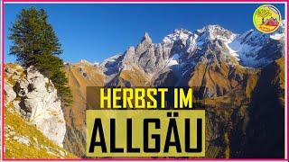 Autumn HIKE to an alpine hut. In the german ALLGÄU-ALPS . Mountains, colorful forests and an IBEX.