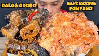 Adobong DALAG vs SARCIADONG Pompano Mukbang Asmr | Filipino Food Mukbang Philippines